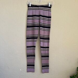 Purple Striped Farm Rio Leggings size medium elastic waist